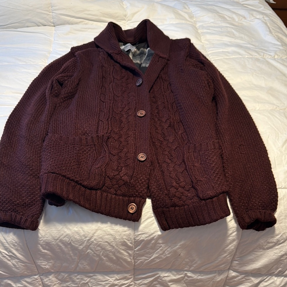 Topman Burgundy Cardigan Sweater